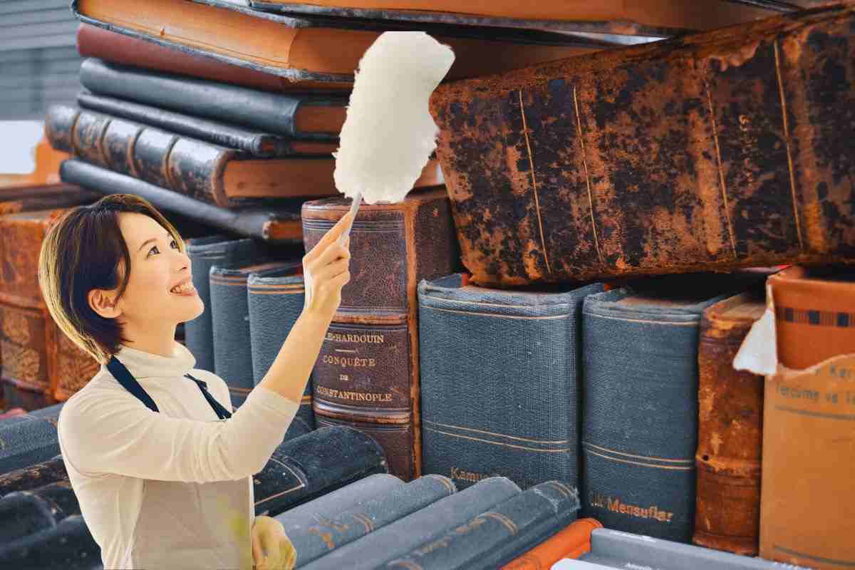 come rimuovere polvere e muffa dai libri