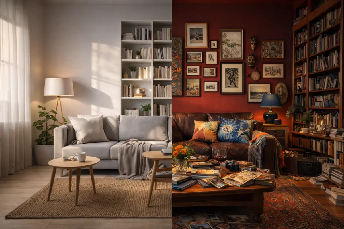 due tipologie diverse di arredare casa